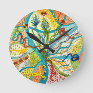 Horloge murale colorée du flux de printemps