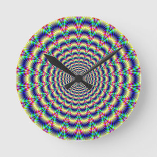 horloge murale colorée illusion psychédélique