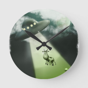 Horloge murale comique UFO Enduction Vache