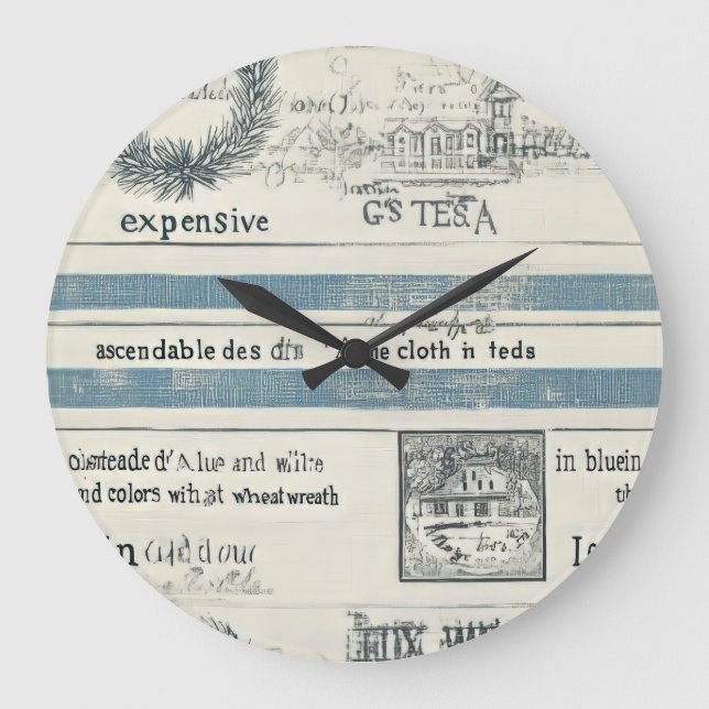 Horloge murale côtière avec détails nautiques (Recto)