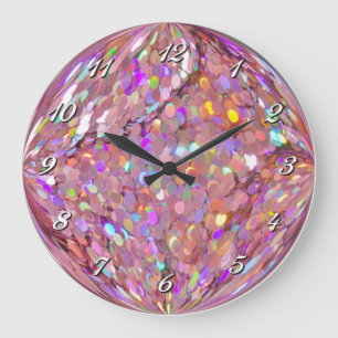 Horloge murale couleur Confetti rose