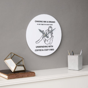 Horloge murale Cozy Reading & Coffee