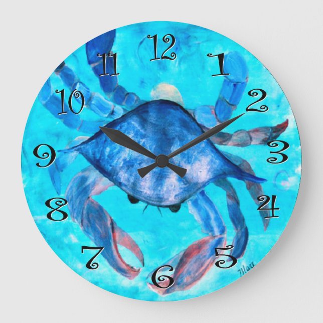 horloge murale crabe bleu bouilli (Recto)