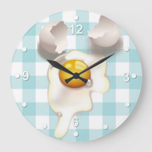 Horloge murale criquée de cuisine d'oeufs de