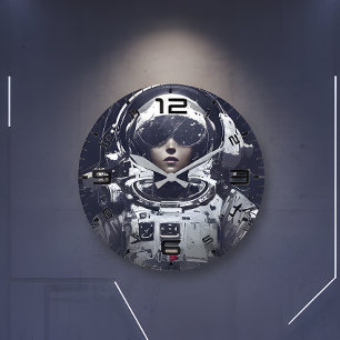 Horloge murale Cyberpunk Cosmic Navigator