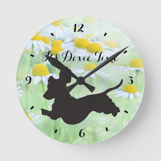 Horloge murale Dachshund et Daisy (Recto)