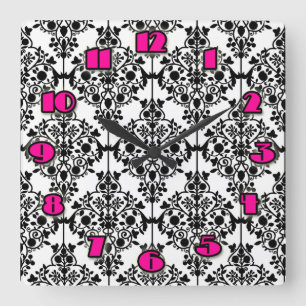 Horloge murale Damas noir et blanc