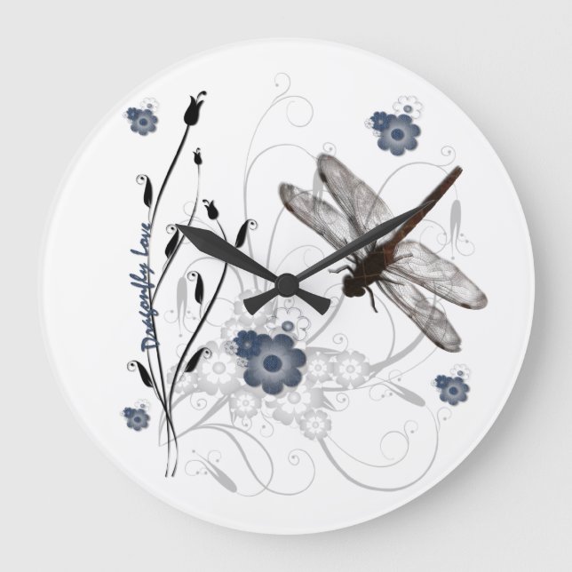 Horloge murale d'amour de libellule (Recto)