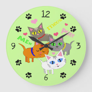 Horloge murale d'amoureux des chats