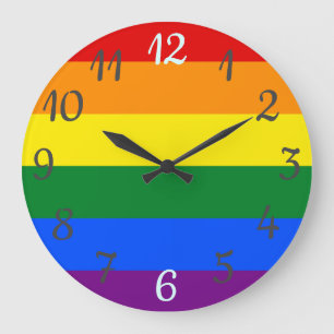 Horloge murale d'arc-en-ciel de drapeau de fierté