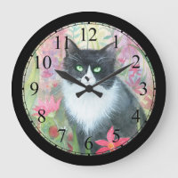Horloge murale d'art d'aquarelle de smoking