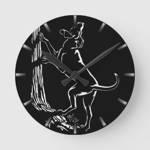 Horloge murale d'art de chien de chasse d'horloge