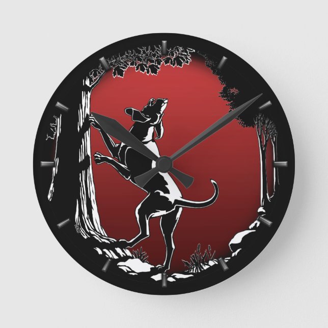 Horloge murale d'art de chien de chasse d'horloge (Recto)