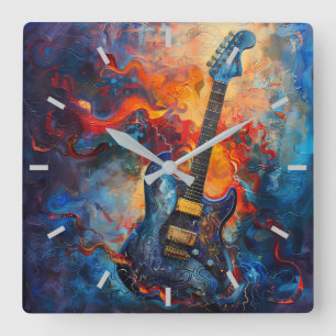 Horloge murale d'art de la guitare électrique