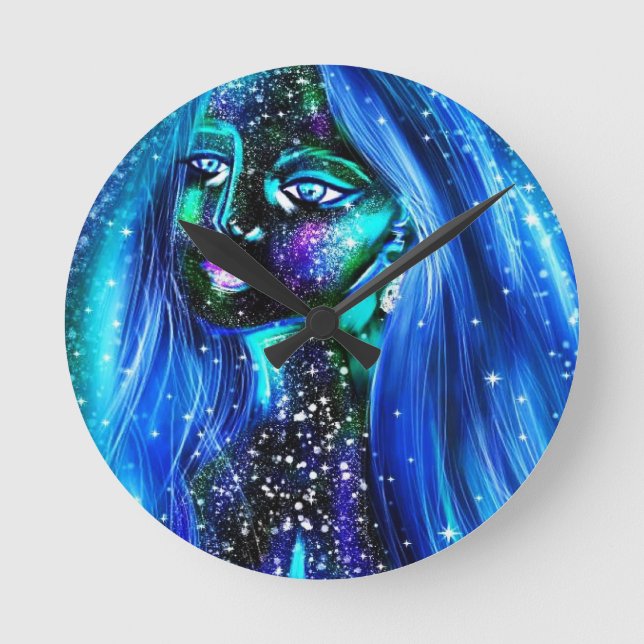 horloge murale d'art numérique d'origine, 8" en ac (Recto)