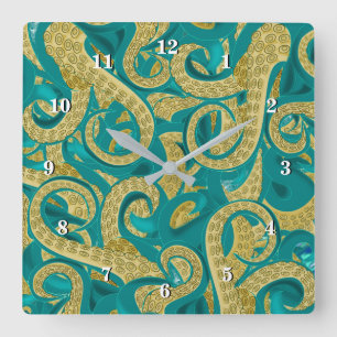 Horloge murale d'art octopus moderne - Peinture