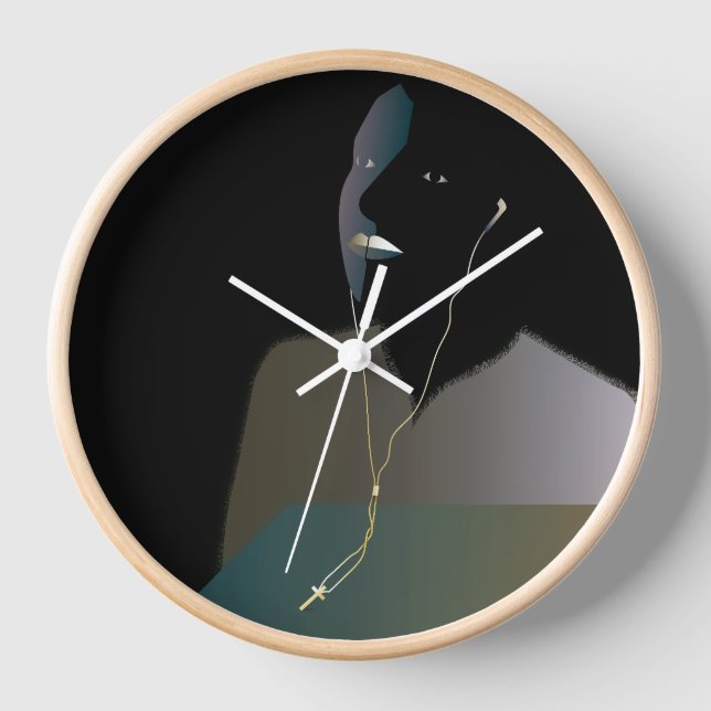 Horloge murale d'art Portrait numérique d'origine (Recto)