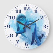 Horloge murale dauphin