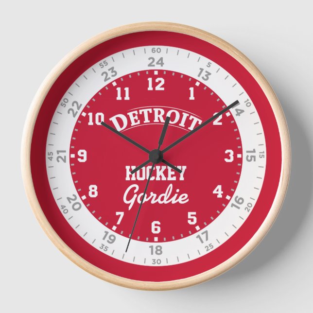 Horloge murale de 24 heures de hockey de Detroit (Recto)