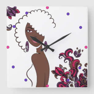 Horloge murale de beauté Afrocentrique