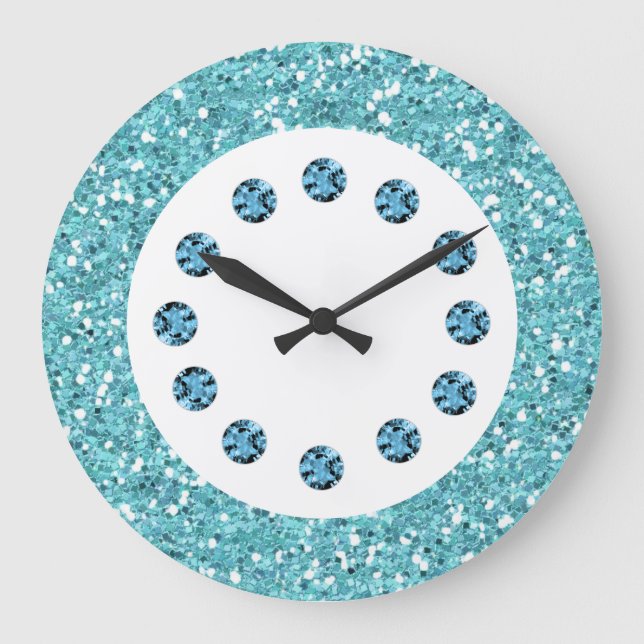 Horloge murale de bijoux bleu (Recto)