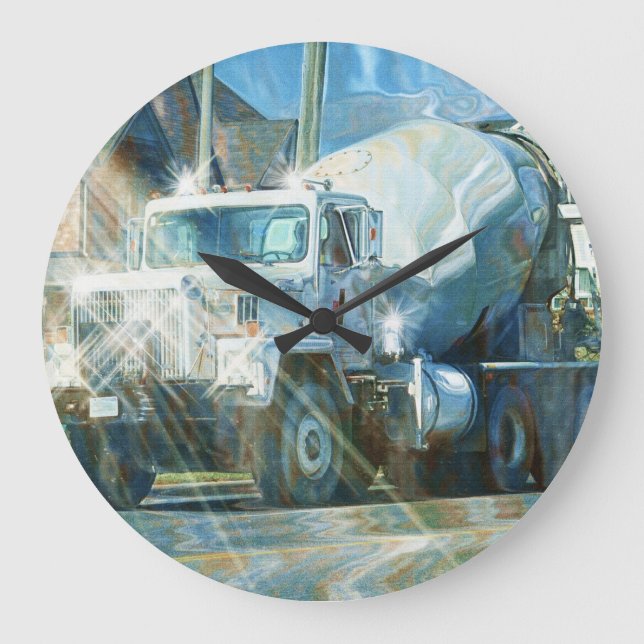 Horloge murale de camion de ciment blanc (Recto)