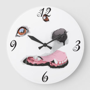 Horloge murale de chien blanc