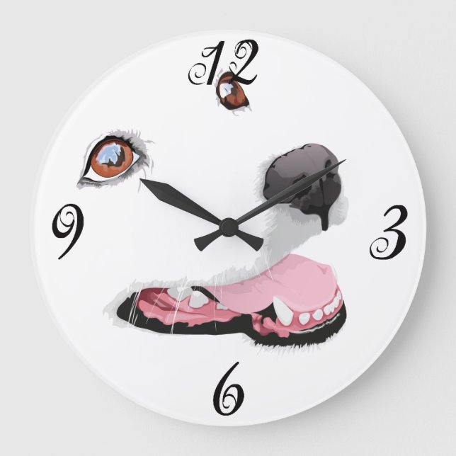 Horloge murale de chien blanc (Recto)