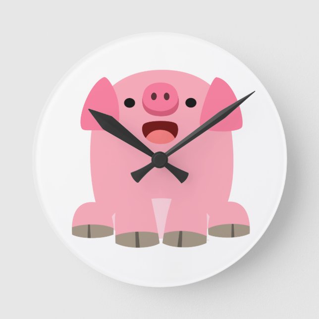 Horloge murale de cochon de dessin mignon (Recto)