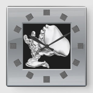 Horloge murale de combattant de chrome