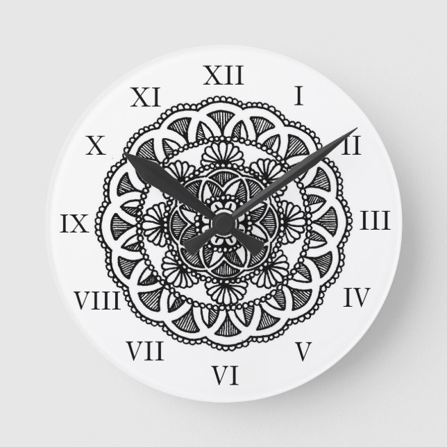 Horloge murale de conception de mandala (Recto)