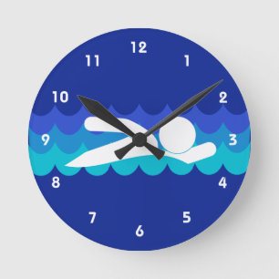Horloge murale de conception de nage