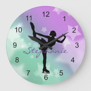 Horloge murale de conception de patinage sur glace