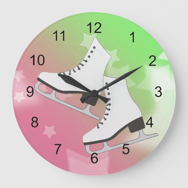 Horloge murale de conception de patins de glace (Recto)