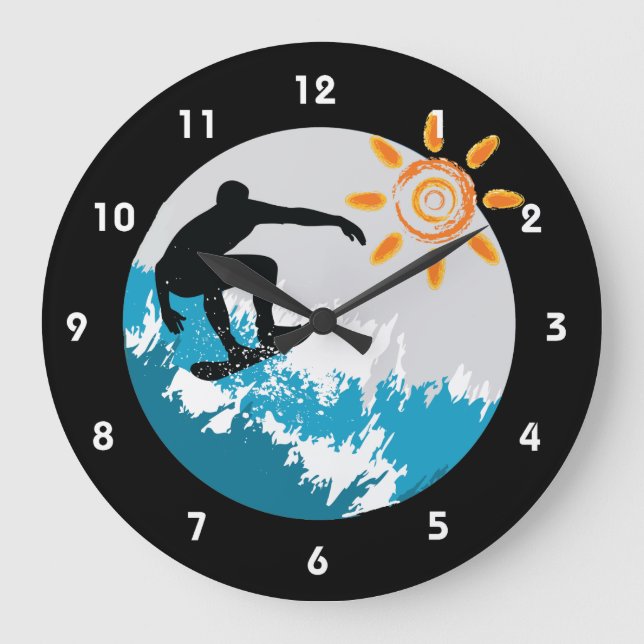 Horloge murale de conception de surf (Recto)