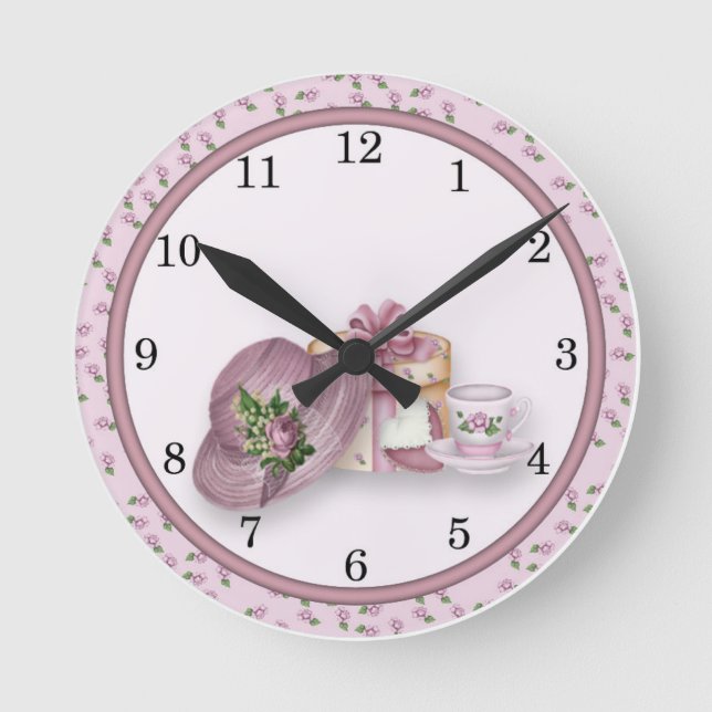 Horloge murale de conception du thé de la fille (Recto)