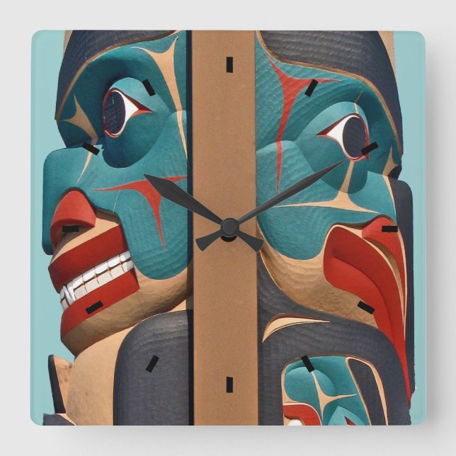 Horloge murale de conception du Totem Nord-Ouest d (Recto)