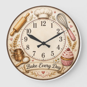 Horloge murale de cuisine pour la pâtisserie avec