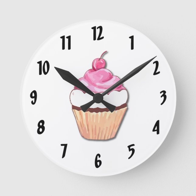 Horloge murale de cupcake rose (Recto)