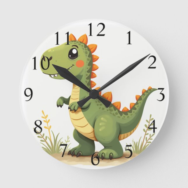 horloge murale de dinosaure pour enfants mignons (Recto)