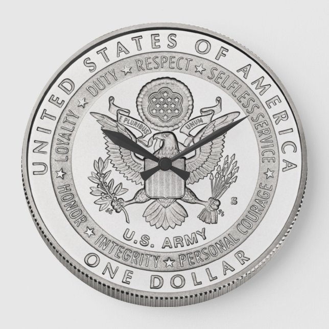 Horloge murale de dollar en argent (Recto)