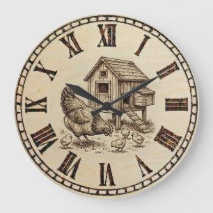 Horloge murale de ferme à poulet