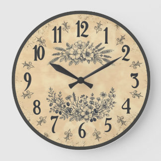 Horloge murale de ferme florale vintage