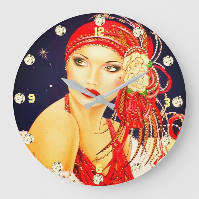 Horloge murale de fille Gatsby Art déco des années (Recto)