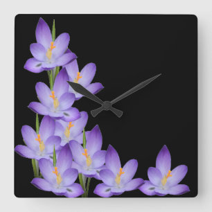 Horloge murale de fleur de lavande