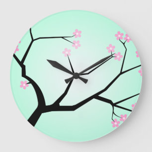 Horloge murale de fleurs de cerisier