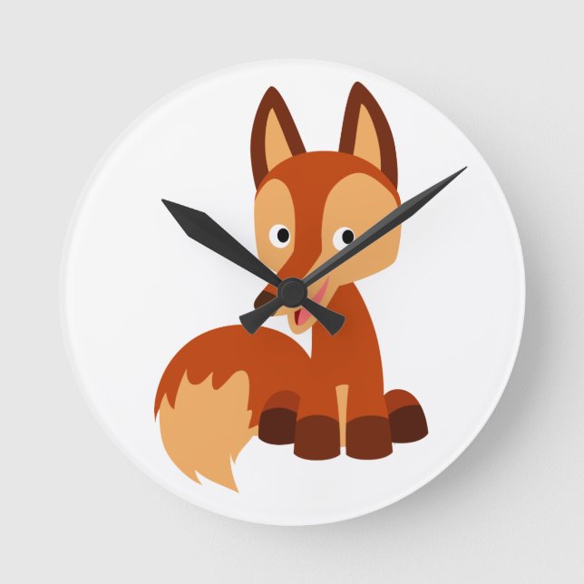 Horloge murale de Fox de dessin mignon (Recto)