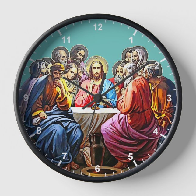 Horloge murale de Jésus et 12 disciples (Recto)