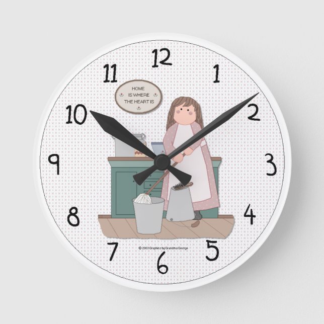 Horloge murale de jour de nettoyage de campagne (Recto)