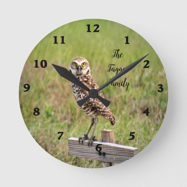 Horloge murale de la chouette brulante pour bébé (Recto)